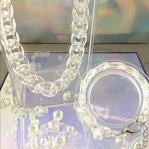 Iridescent / Holographic Clear Chain Bracelet